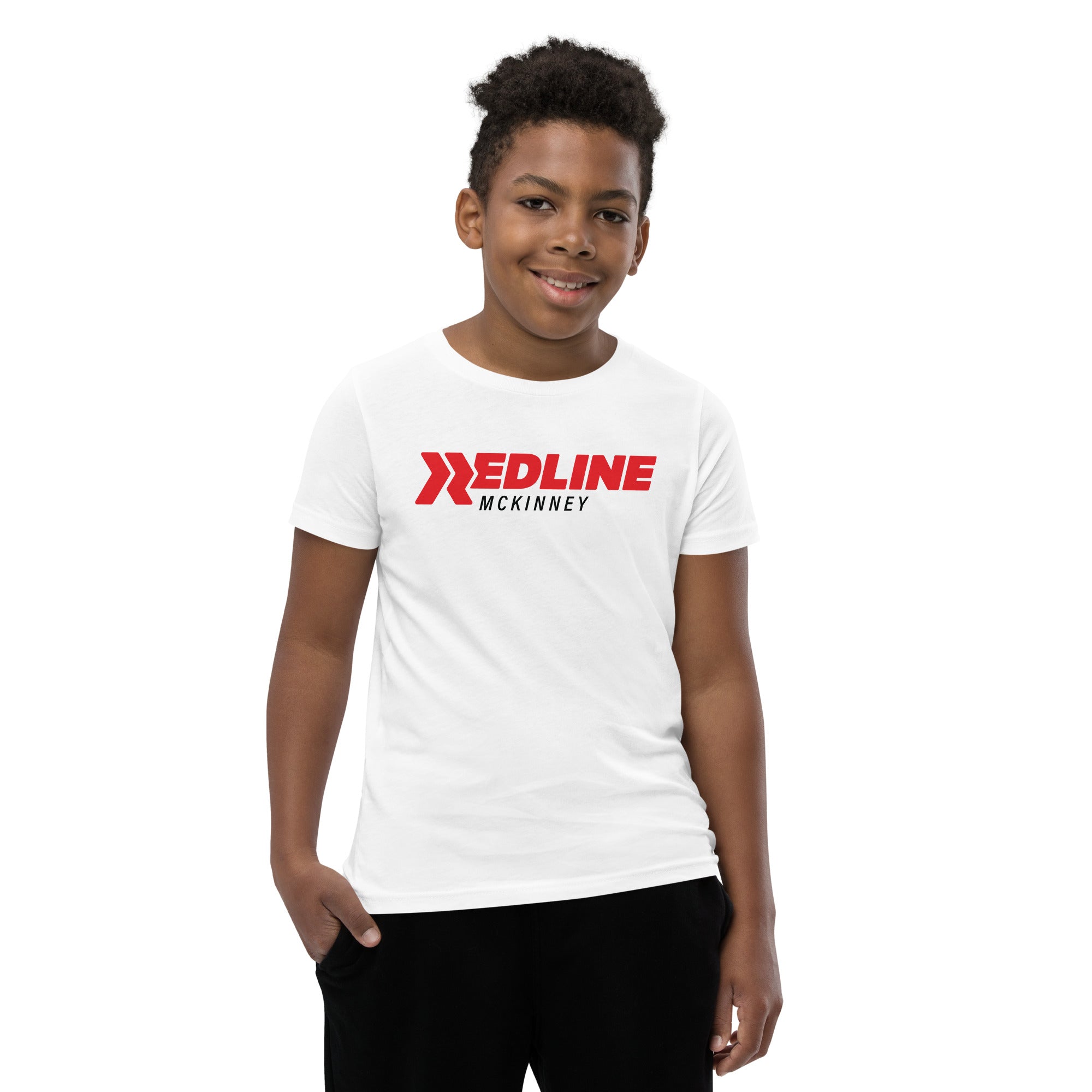 McKinney Logo R/B - White Youth Short Sleeve T-Shirt