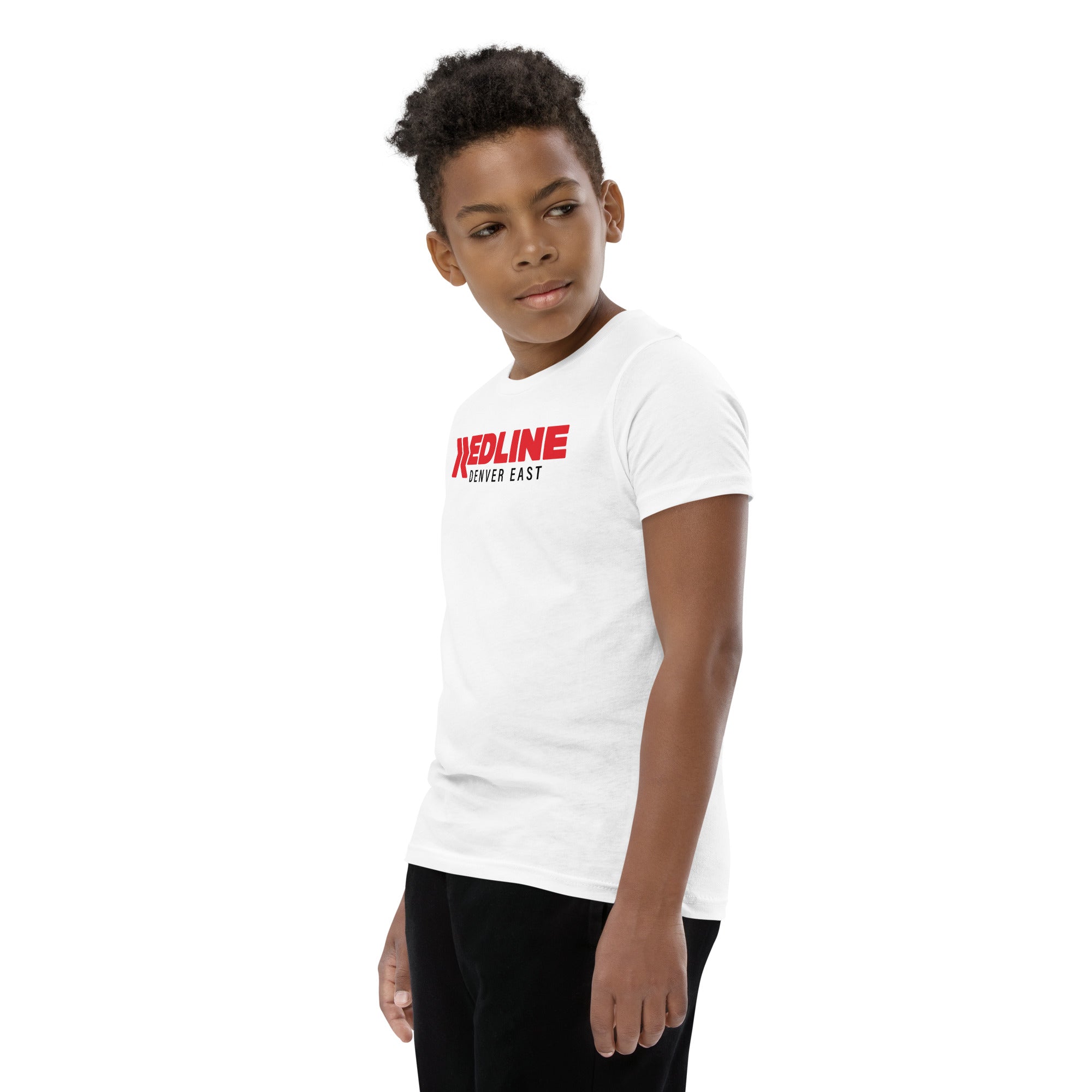 Denver East Logo R/B - White Youth Short Sleeve T-Shirt