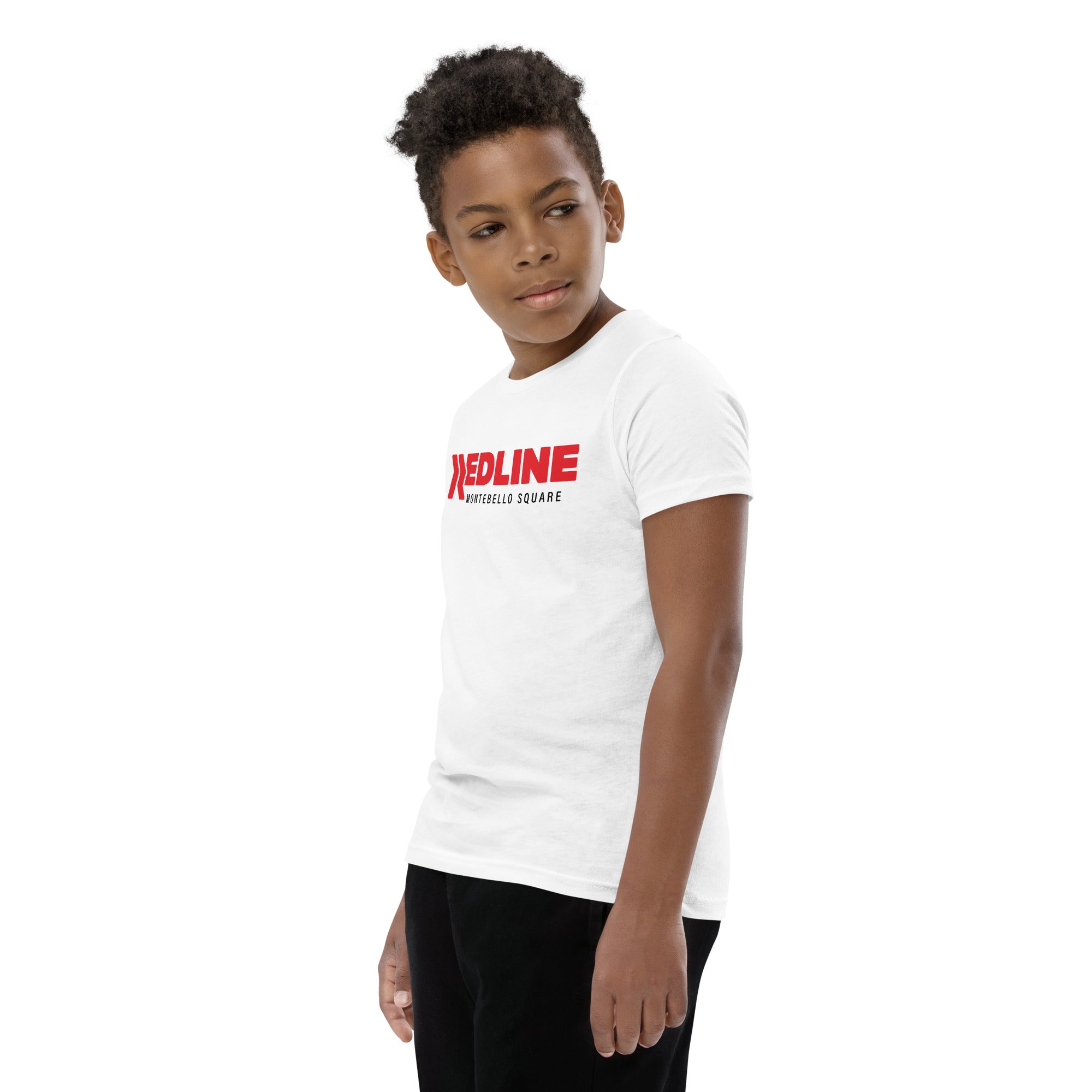 Montebello Square Logo R/B - White Youth Short Sleeve T-Shirt